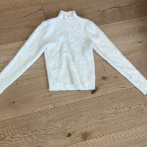 Babaton Cream Fuzzy Knit Top